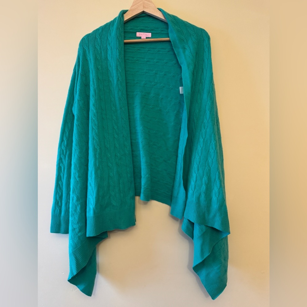 Lilly Pulitzer Turquoise Open Front Cardigan